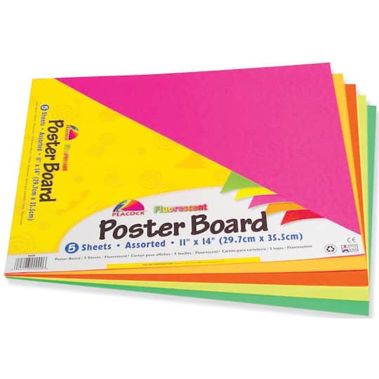 Pacon&#xAE; Fluorescent 11&#x22; x 14&#x22; Poster Board, 5ct.